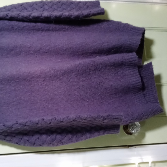 Women's Dreamers S/M grey-blue wicker braided long dbl pocket cardigan sweater - Picture 8 of 8